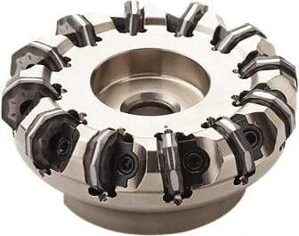 Seco - 215mm Cut Diam, 60mm Arbor Hole, 6mm Max Depth of Cut, 40° Indexable Chamfer & Angle Face Mill - 24 Inserts, ON.. 0905 Insert, Right Hand Cut, 24 Flutes, Series Double OctoMill - Apex Tool & Supply