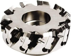 Seco - 216mm Cut Diam, 60mm Arbor Hole, 7.5mm Max Depth of Cut, 45° Indexable Chamfer & Angle Face Mill - 12 Inserts, SE.. 1505 Insert, Right Hand Cut, 12 Flutes, Series QuattroMill - Apex Tool & Supply