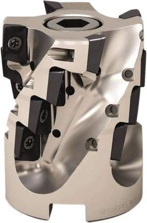 Seco - 4 Inserts, 40mm Cut Diam, 34mm Max Depth of Cut, Indexable Square-Shoulder Face Mill - Through Coolant - Apex Tool & Supply