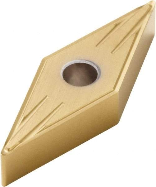 Seco - VNMG331 FF2 Grade CP500 Carbide Turning Insert - TiAlN/TiN Finish, 35° Diamond, 3/8" Inscr Circle, 3/16" Thick, 1/64" Corner Radius - Apex Tool & Supply