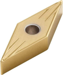 Seco - VNMG331 FF2 Grade CP500 Carbide Turning Insert - TiAlN/TiN Finish, 35° Diamond, 3/8" Inscr Circle, 3/16" Thick, 1/64" Corner Radius - Apex Tool & Supply