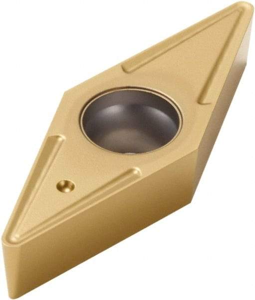 Seco - VBMT332 F2 Grade CP200 Carbide Turning Insert - TiAlN/TiN Finish, 35° Diamond, 3/8" Inscr Circle, 3/16" Thick, 1/32" Corner Radius - Apex Tool & Supply