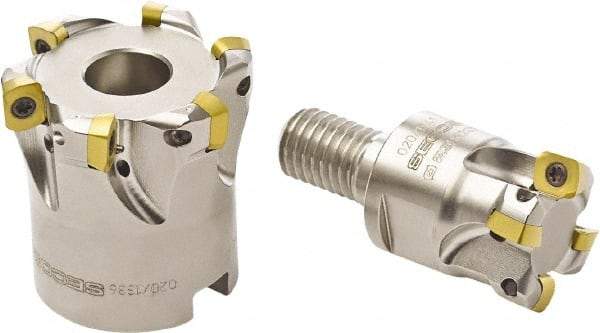 Seco - 20mm Cut Diam, 0.0315" Max Depth, M10 Modular Connection Indexable High-Feed End Mill - Screw Holding Method, LP.. 06 Insert, R217.21 Toolholder, Through Coolant - Apex Tool & Supply
