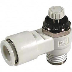 SMC PNEUMATICS - Speed & Flow Control Valves Valve Type: Flow Control Elbow Male Thread Size: 1/8 NPT - Apex Tool & Supply