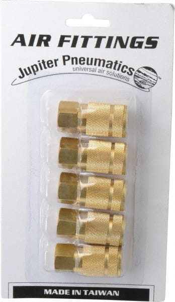 Value Collection - 5 Piece 1/4" Body 1/4 NPT 145 psi Brass Tru-Flate Automotive Pneumatic Coupling Plug Set - Apex Tool & Supply