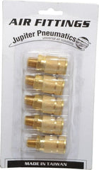 Value Collection - 5 Piece 1/4" Body 1/4 NPT 145 psi Brass Tru-Flate Automotive Pneumatic Coupling Plug Set - Apex Tool & Supply