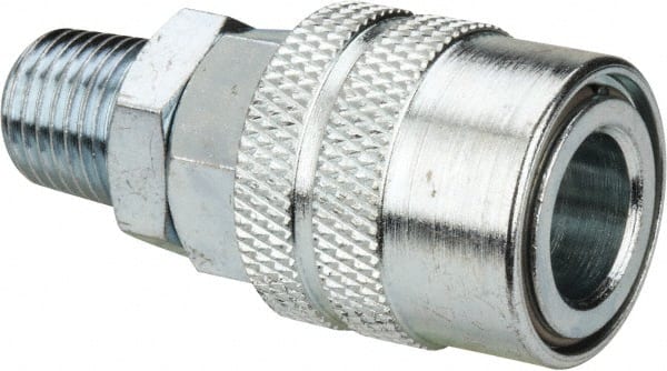 Value Collection - 5 Piece 1/4" Body 1/4 NPT 215 psi Zinc Industrial Pneumatic Coupling Plug Set - Apex Tool & Supply