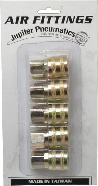 Value Collection - 5 Piece 1/4" Body 1/4 NPT 215 psi Zinc ARO Pneumatic Coupling Plug Set - Apex Tool & Supply