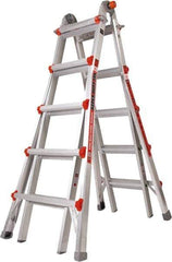 Little Giant Ladder - 18 Steps, 19' High, Type IAA Rating, Aluminum Multi-Use Ladder - 375 Lb Load Capacity, 27" Base Width - Apex Tool & Supply