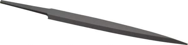 Grobet - 4" Standard Precision Swiss Pattern Barrette File - Double Cut, 1/2" Width Diam x 1/8" Thick, With Tang - Apex Tool & Supply