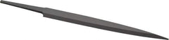 Grobet - 4" Standard Precision Swiss Pattern Barrette File - Double Cut, 1/2" Width Diam x 1/8" Thick, With Tang - Apex Tool & Supply