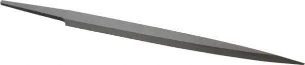 Grobet - 6" Standard Precision Swiss Pattern Barrette File - Double Cut, 23/32" Width Diam x 5/32" Thick, With Tang - Apex Tool & Supply