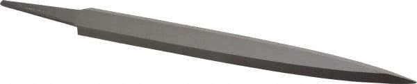 Grobet - 8" Standard Precision Swiss Pattern Barrette File - Double Cut, 7/8" Width Diam x 13/64" Thick, With Tang - Apex Tool & Supply