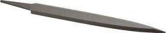 Grobet - 8" Standard Precision Swiss Pattern Barrette File - Double Cut, 7/8" Width Diam x 13/64" Thick, With Tang - Apex Tool & Supply
