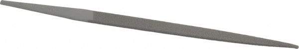Grobet - 4" Standard Precision Swiss Pattern Crochet File - Double Cut, 5/16" Width Diam x 3/32" Thick, With Tang - Apex Tool & Supply