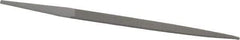 Grobet - 4" Standard Precision Swiss Pattern Crochet File - Double Cut, 5/16" Width Diam x 3/32" Thick, With Tang - Apex Tool & Supply