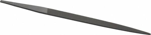 Grobet - 4" Standard Precision Swiss Pattern Crochet File - Double Cut, 5/16" Width Diam x 3/32" Thick, With Tang - Apex Tool & Supply