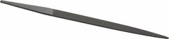 Grobet - 4" Standard Precision Swiss Pattern Crochet File - Double Cut, 5/16" Width Diam x 3/32" Thick, With Tang - Apex Tool & Supply