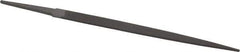 Grobet - 6" Standard Precision Swiss Pattern Crochet File - Double Cut, 13/32" Width Diam x 9/64" Thick, With Tang - Apex Tool & Supply