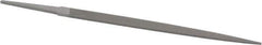 Grobet - 6" Standard Precision Swiss Pattern Crochet File - Double Cut, 13/32" Width Diam x 9/64" Thick, With Tang - Apex Tool & Supply