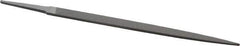Grobet - 8" Standard Precision Swiss Pattern Crochet File - Double Cut, 15/32" Width Diam x 11/64" Thick, With Tang - Apex Tool & Supply