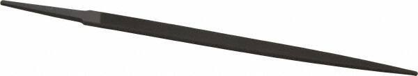 Grobet - 8" Standard Precision Swiss Pattern Crochet File - Double Cut, 15/32" Width Diam x 11/64" Thick, With Tang - Apex Tool & Supply