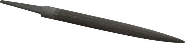 Grobet - 6" Standard Precision Swiss Pattern Crossing File - Double Cut, 19/32" Width Diam x 3/16" Thick, With Tang - Apex Tool & Supply