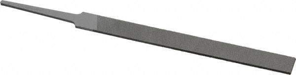 Grobet - 4" Standard Precision Swiss Pattern Equalling File - Double Cut, 13/32" Width Diam x 5/64" Thick, With Tang - Apex Tool & Supply