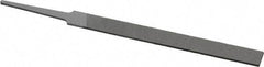 Grobet - 4" Standard Precision Swiss Pattern Equalling File - Double Cut, 13/32" Width Diam x 5/64" Thick, With Tang - Apex Tool & Supply