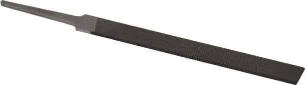 Grobet - 4" Standard Precision Swiss Pattern Equalling File - Double Cut, 13/32" Width Diam x 5/64" Thick, With Tang - Apex Tool & Supply