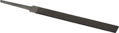 Grobet - 4" Standard Precision Swiss Pattern Equalling File - Double Cut, 13/32" Width Diam x 5/64" Thick, With Tang - Apex Tool & Supply