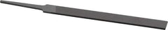 Grobet - 4" Standard Precision Swiss Pattern Equalling File - Double Cut, 13/32" Width Diam x 5/64" Thick, With Tang - Apex Tool & Supply
