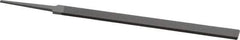 Grobet - 6" Standard Precision Swiss Pattern Equalling File - Double Cut, 1/2" Width Diam x 7/64" Thick, With Tang - Apex Tool & Supply