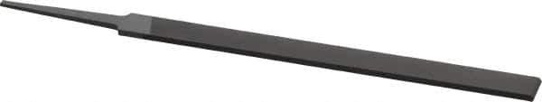 Grobet - 6" Standard Precision Swiss Pattern Equalling File - Double Cut, 1/2" Width Diam x 7/64" Thick, With Tang - Apex Tool & Supply