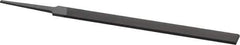 Grobet - 6" Standard Precision Swiss Pattern Equalling File - Double Cut, 1/2" Width Diam x 7/64" Thick, With Tang - Apex Tool & Supply