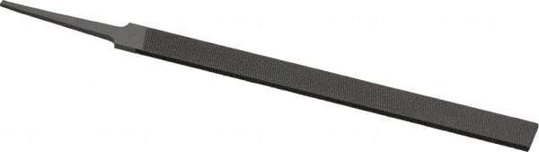 Grobet - 6" Standard Precision Swiss Pattern Equalling File - Double Cut, 1/2" Width Diam x 7/64" Thick, With Tang - Apex Tool & Supply