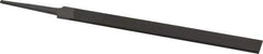 Grobet - 6" Standard Precision Swiss Pattern Equalling File - Double Cut, 1/2" Width Diam x 7/64" Thick, With Tang - Apex Tool & Supply