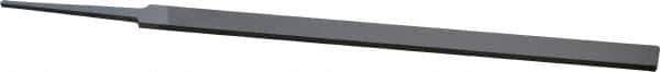 Grobet - 8" Standard Precision Swiss Pattern Equalling File - Double Cut, 21/32" Width Diam x 1/8" Thick, With Tang - Apex Tool & Supply