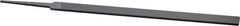 Grobet - 8" Standard Precision Swiss Pattern Equalling File - Double Cut, 21/32" Width Diam x 1/8" Thick, With Tang - Apex Tool & Supply