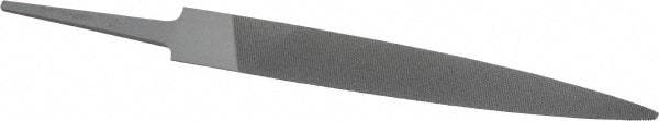 Grobet - 4" Standard Precision Swiss Pattern Half Round File - Double Cut, 15/32" Width Diam x 9/64" Thick, With Tang - Apex Tool & Supply