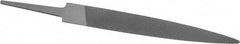 Grobet - 4" Standard Precision Swiss Pattern Half Round File - Double Cut, 15/32" Width Diam x 9/64" Thick, With Tang - Apex Tool & Supply