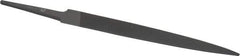 Grobet - 4" Standard Precision Swiss Pattern Half Round File - Double Cut, 15/32" Width Diam x 9/64" Thick, With Tang - Apex Tool & Supply