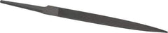 Grobet - 4" Standard Precision Swiss Pattern Half Round File - Double Cut, 15/32" Width Diam x 9/64" Thick, With Tang - Apex Tool & Supply
