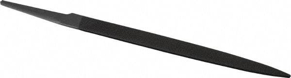 Grobet - 6" Standard Precision Swiss Pattern Half Round File - Double Cut, 19/32" Width Diam x 3/16" Thick, With Tang - Apex Tool & Supply