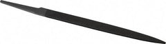 Grobet - 6" Standard Precision Swiss Pattern Half Round File - Double Cut, 19/32" Width Diam x 3/16" Thick, With Tang - Apex Tool & Supply