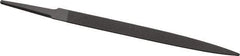 Grobet - 6" Standard Precision Swiss Pattern Half Round File - Double Cut, 19/32" Width Diam x 3/16" Thick, With Tang - Apex Tool & Supply