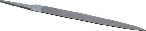 Grobet - 6" Standard Precision Swiss Pattern Half Round File - Double Cut, 19/32" Width Diam x 3/16" Thick, With Tang - Apex Tool & Supply
