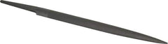 Grobet - 6" Standard Precision Swiss Pattern Half Round File - Double Cut, 19/32" Width Diam x 3/16" Thick, With Tang - Apex Tool & Supply