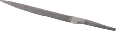 Grobet - 6" Standard Precision Swiss Pattern Half Round File - Double Cut, 19/32" Width Diam x 3/16" Thick, With Tang - Apex Tool & Supply