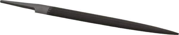 Grobet - 8" Standard Precision Swiss Pattern Half Round File - Double Cut, 13/16" Width Diam x 15/64" Thick, With Tang - Apex Tool & Supply